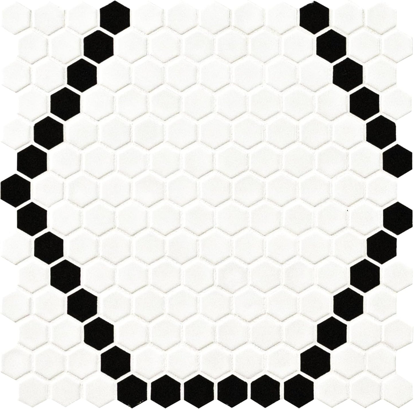 MSI White and Black 12 in. x 12 in. Hive Pattern Matte Porcelain Tile for Kitchen Backsplash, Floor and Wall Tiles, Shower Wall Mosaic