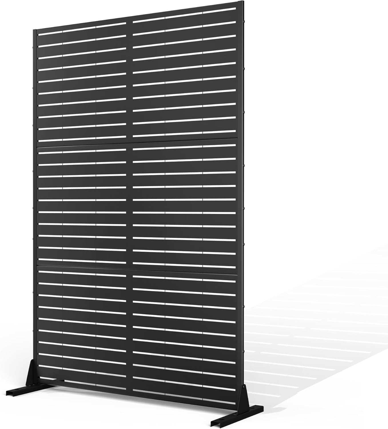 Metal Privacy Screen Outdoor Privacy Screen, Freestanding Fence Panel for Outside, 72''H×47''W, Decorative Screen Panel for Backyard/Patio/Deck