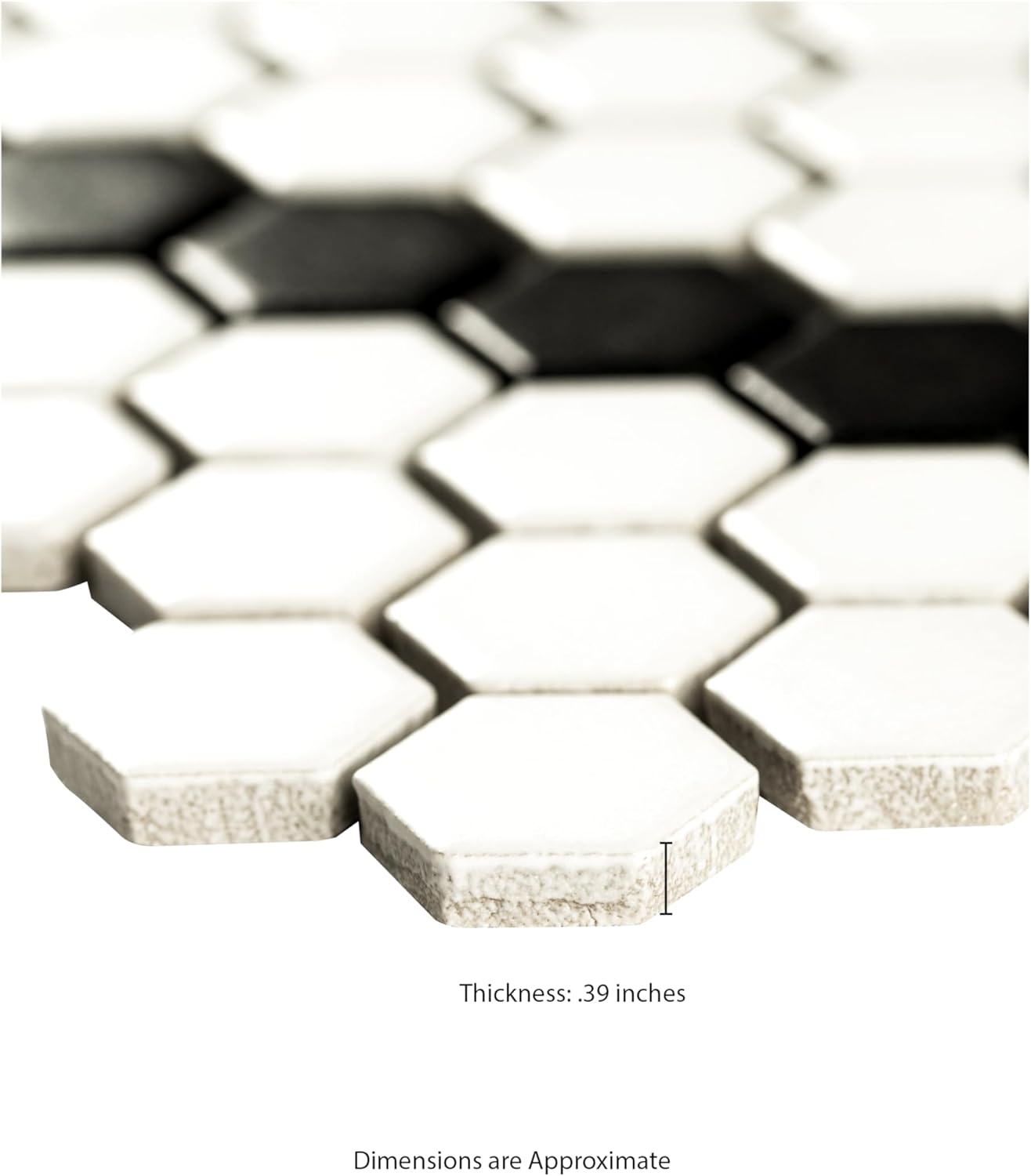 MSI White and Black 12 in. x 12 in. Hive Pattern Matte Porcelain Tile for Kitchen Backsplash, Floor and Wall Tiles, Shower Wall Mosaic