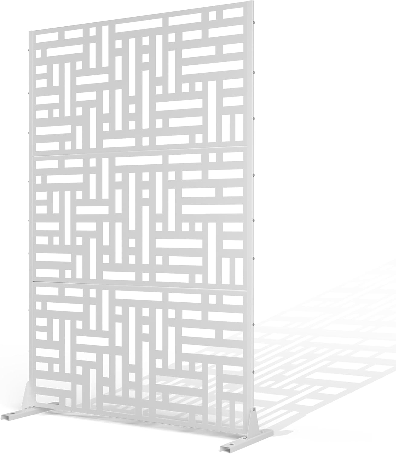 Metal Privacy Screen Outdoor Privacy Screen, Freestanding Fence Panel for Outside, 72''H×47''W, Decorative Screen Panel for Backyard/Patio/Deck