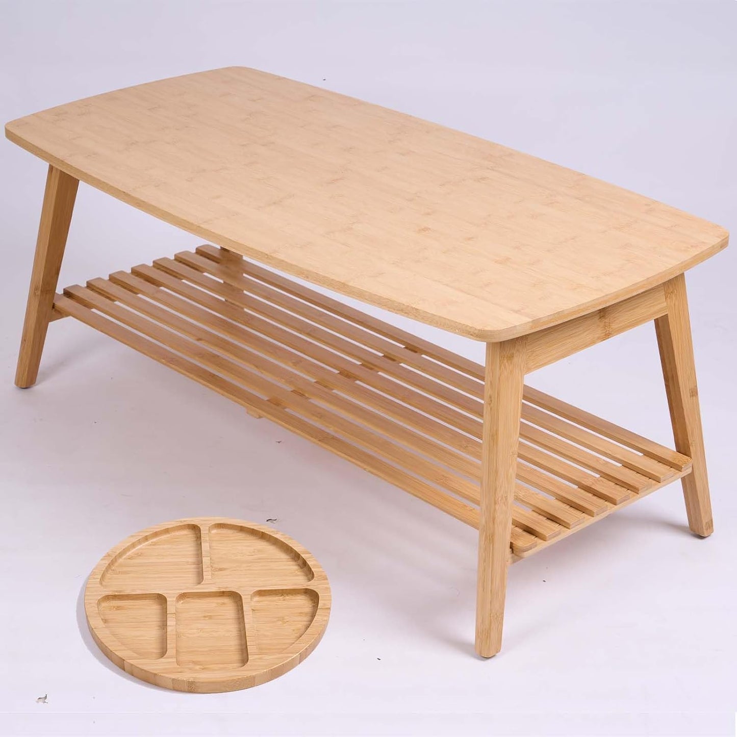 Bamboo Coffee Table Foldable,Low Floor Dining Table Collapsible Oriental Folding Table for Living Room Small Spaces Picnic Table Ground Portable Table,Floor Desk for Adults,33.5Lx17.7Wx5.7H