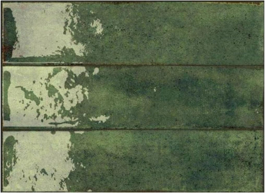 Tenedos Scandiano Handmade Glossy 2.5x10 Subway Porcelain Wall Tile backsplash for Kitchen, Bathroom Shower, Accent Decor, Fireplace (Dark Green, Box of 50 Pieces) (8 Square feet)