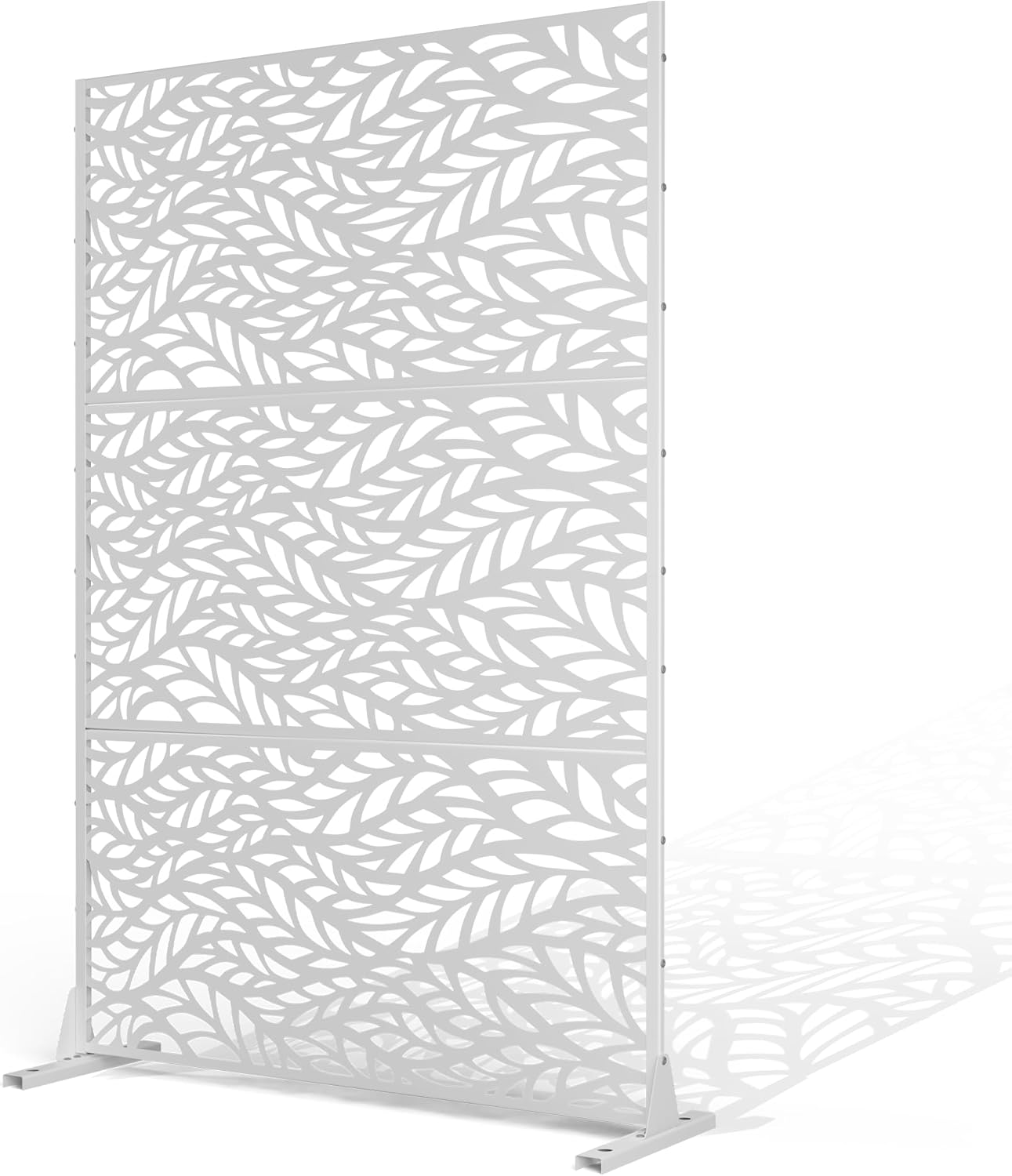 Metal Privacy Screen Outdoor Privacy Screen, Freestanding Fence Panel for Outside, 72''H×47''W, Decorative Screen Panel for Backyard/Patio/Deck