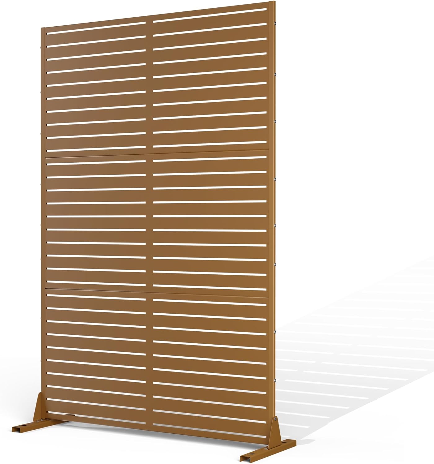 Metal Privacy Screen Outdoor Privacy Screen, Freestanding Fence Panel for Outside, 72''H×47''W, Decorative Screen Panel for Backyard/Patio/Deck