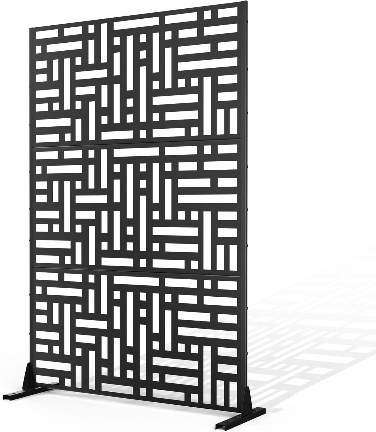 Metal Privacy Screen Outdoor Privacy Screen, Freestanding Fence Panel for Outside, 72''H×47''W, Decorative Screen Panel for Backyard/Patio/Deck
