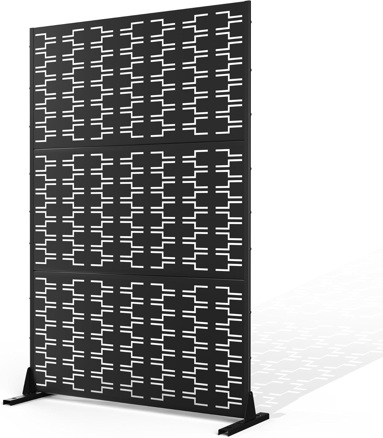 Metal Privacy Screen Outdoor Privacy Screen, Freestanding Fence Panel for Outside, 72''H×47''W, Decorative Screen Panel for Backyard/Patio/Deck