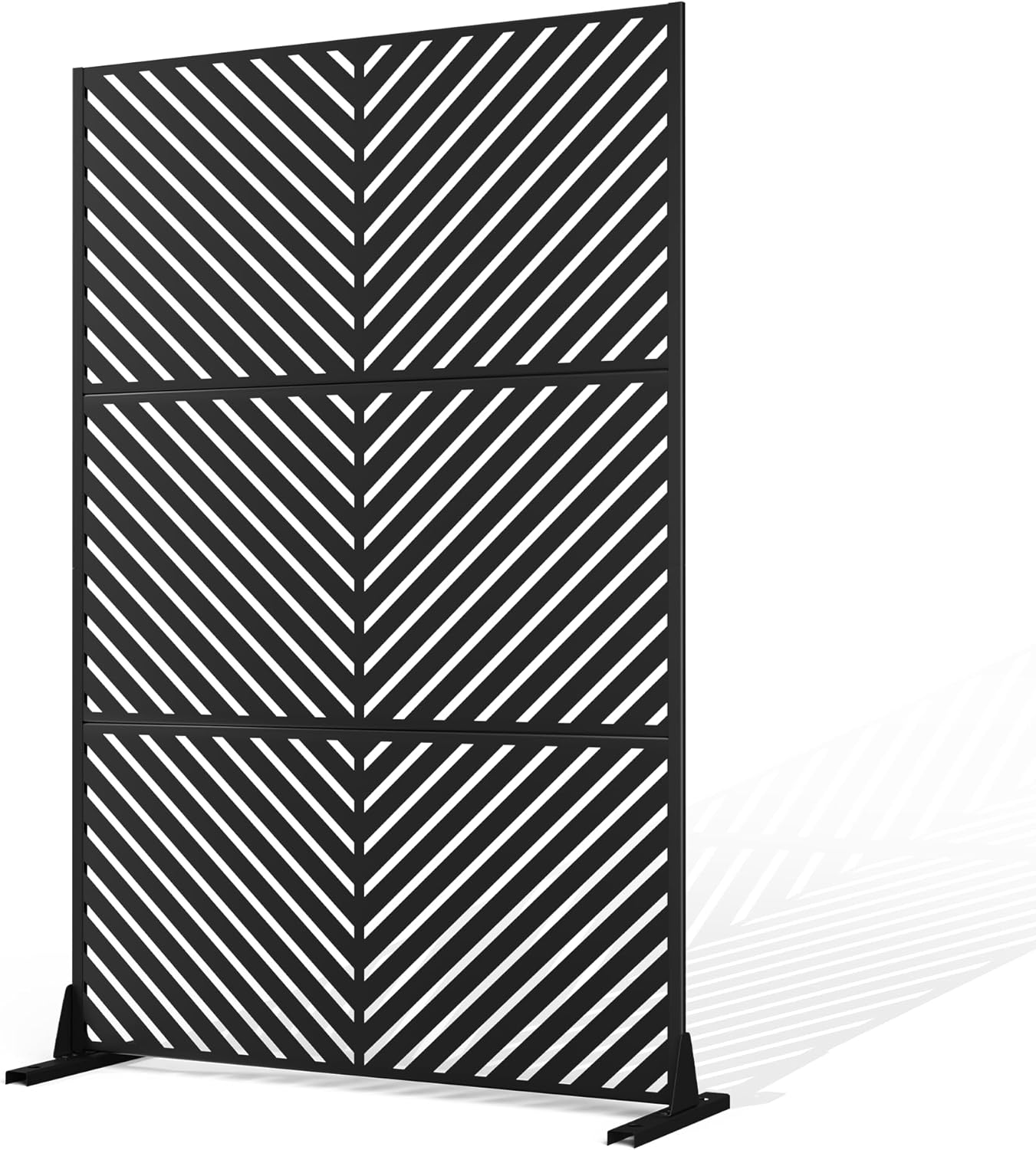 Metal Privacy Screen Outdoor Privacy Screen, Freestanding Fence Panel for Outside, 72''H×47''W, Decorative Screen Panel for Backyard/Patio/Deck