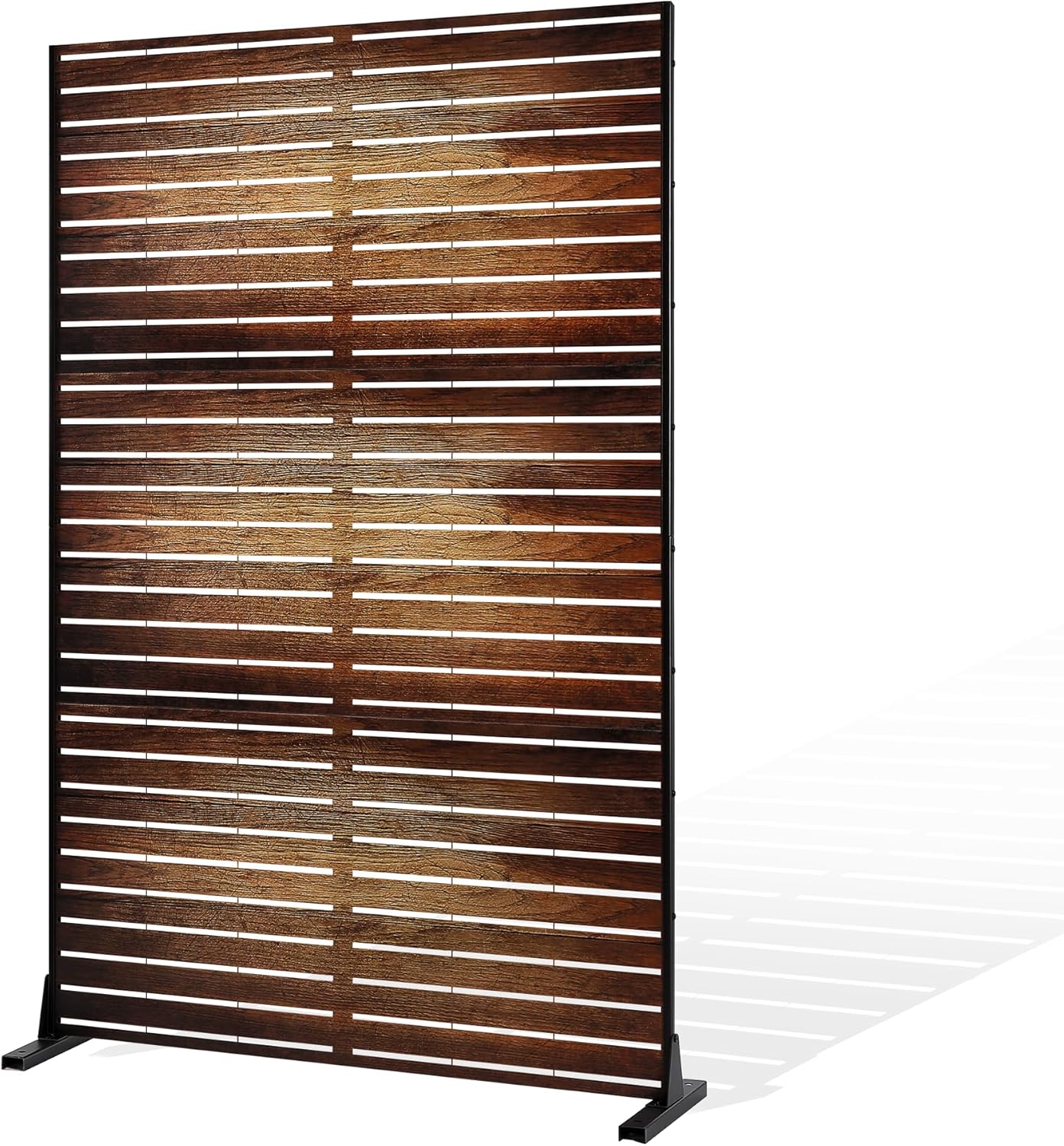 Metal Privacy Screen Outdoor Privacy Screen, Freestanding Fence Panel for Outside, 72''H×47''W, Decorative Screen Panel for Backyard/Patio/Deck