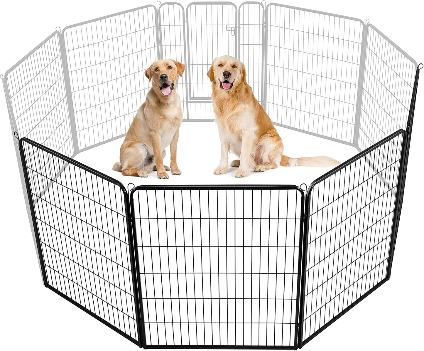 Yaheetech Dog Playpen Outdoor, 24 inch 16 Panels Dog Pen Indoor Heavy Duty Puppy Exercise Pen Metal Pet Fence for RV Camping/Yard/Garden
