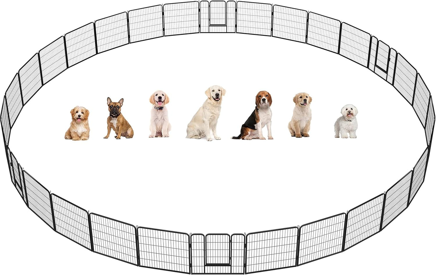 Yaheetech Dog Playpen Outdoor, 24 inch 16 Panels Dog Pen Indoor Heavy Duty Puppy Exercise Pen Metal Pet Fence for RV Camping/Yard/Garden