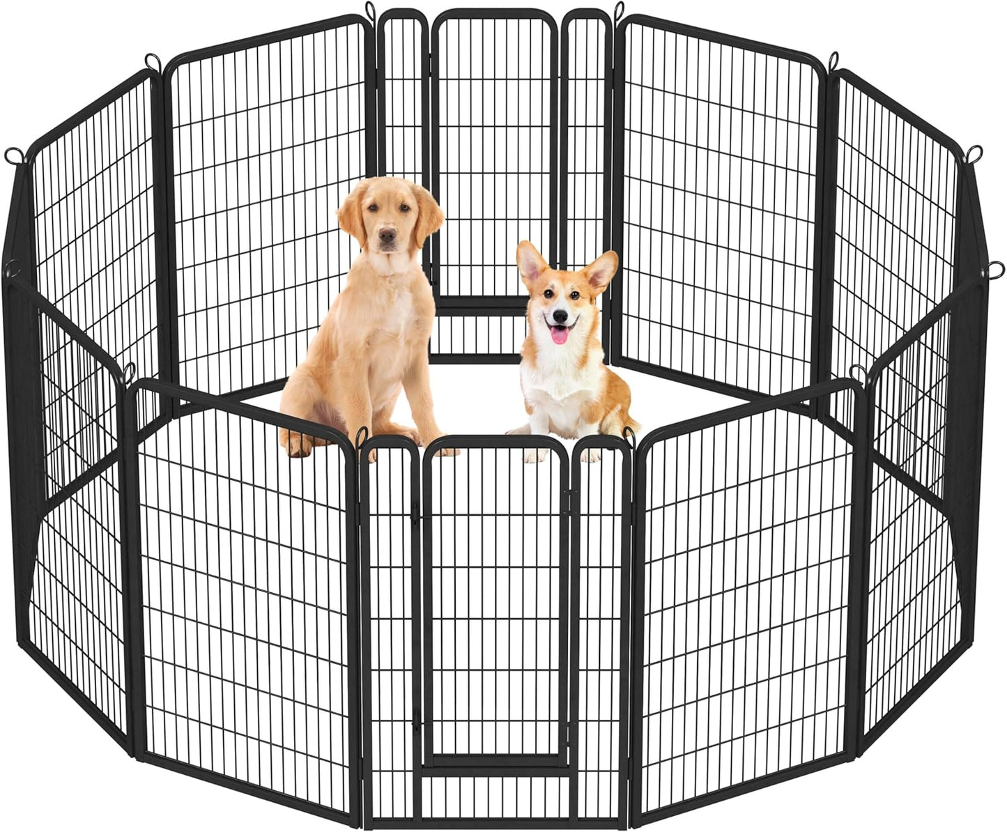 Yaheetech Dog Playpen Outdoor, 24 inch 16 Panels Dog Pen Indoor Heavy Duty Puppy Exercise Pen Metal Pet Fence for RV Camping/Yard/Garden