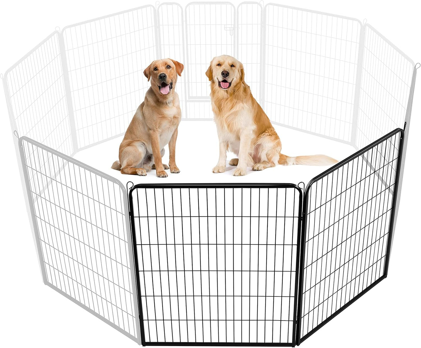 Yaheetech Dog Playpen Outdoor, 24 inch 16 Panels Dog Pen Indoor Heavy Duty Puppy Exercise Pen Metal Pet Fence for RV Camping/Yard/Garden