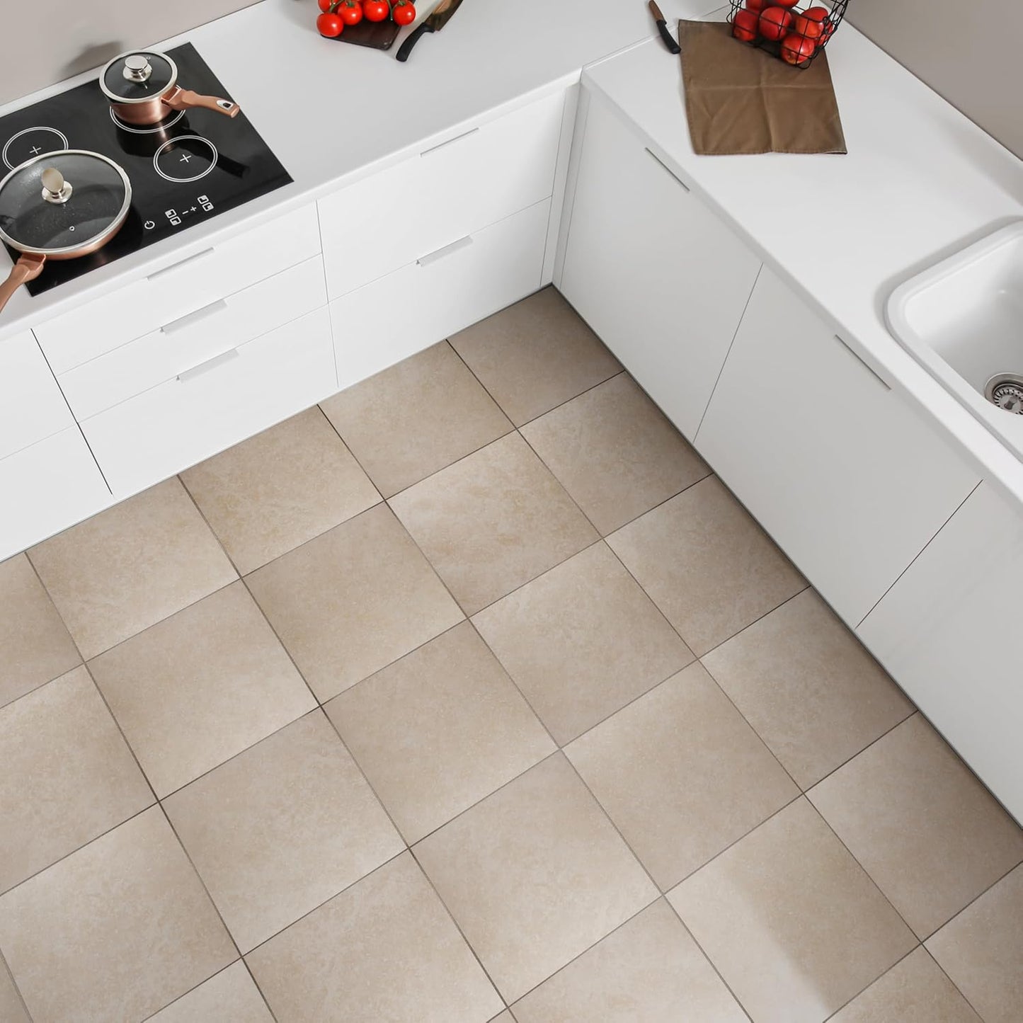 Roma Porcelain Floor and Wall Tile (Beige, Case)