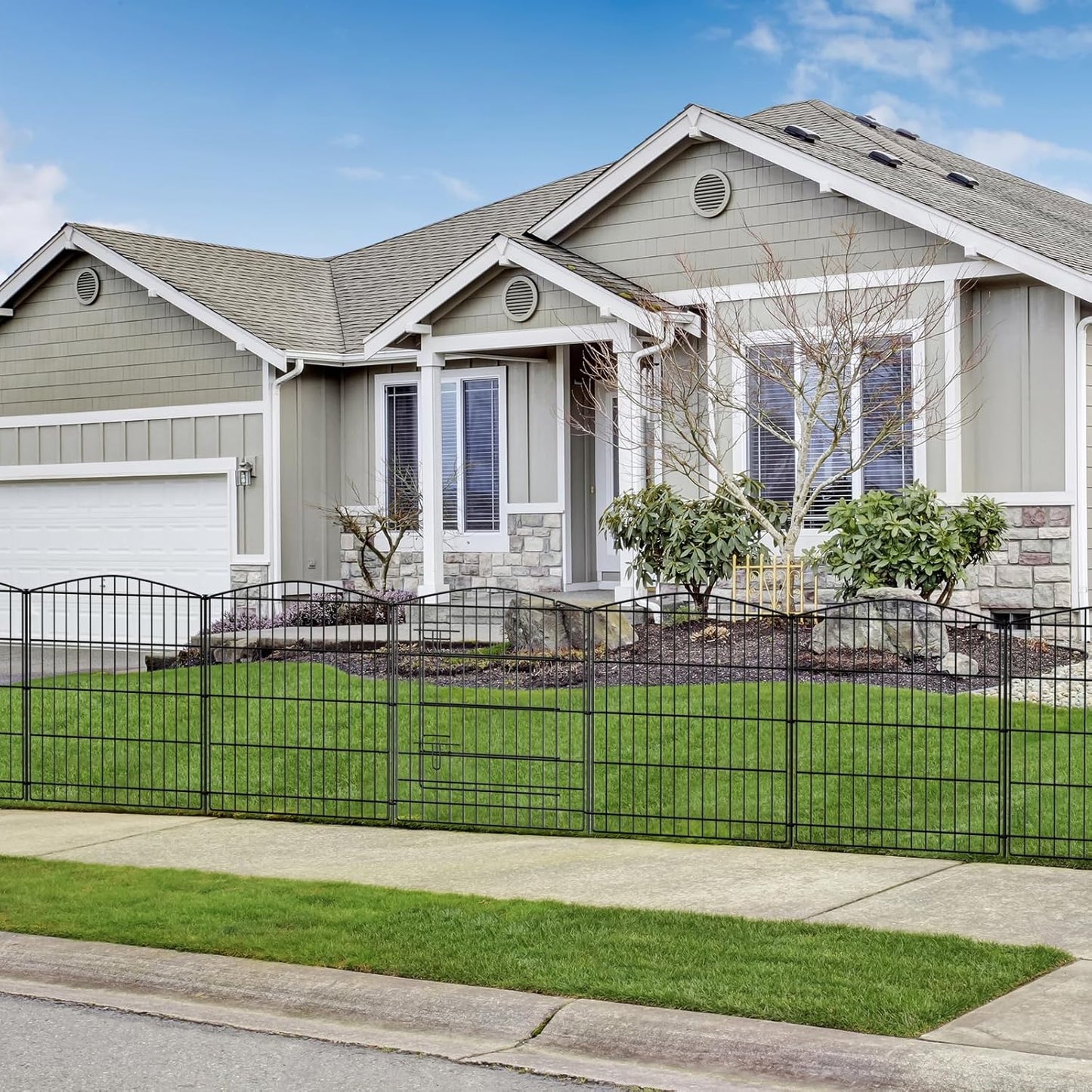 INJOPEXI Decorative Garden Fence 12 Panels 26ft (L)×36in (H) Garden Fences with 11 Panels + 1 Gate, No Dig Animal Barrier Rabbit Fencing Rustproof Metal Wire Temporary Dog Fence for Patio Outdoor Yard