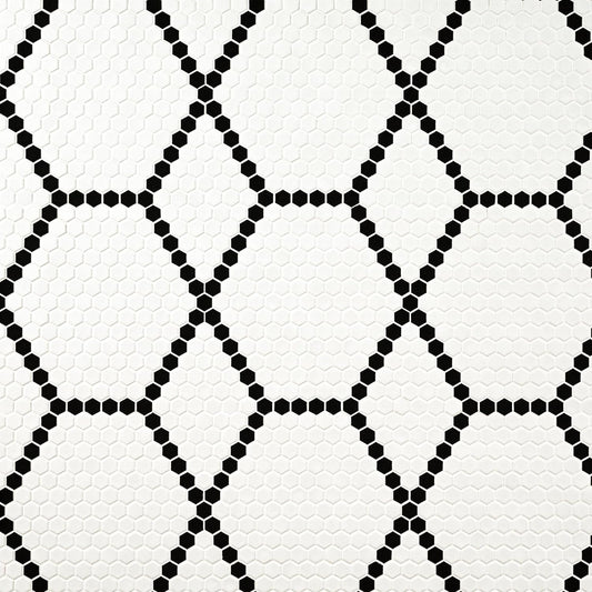 MSI White and Black 12 in. x 12 in. Hive Pattern Matte Porcelain Tile for Kitchen Backsplash, Floor and Wall Tiles, Shower Wall Mosaic