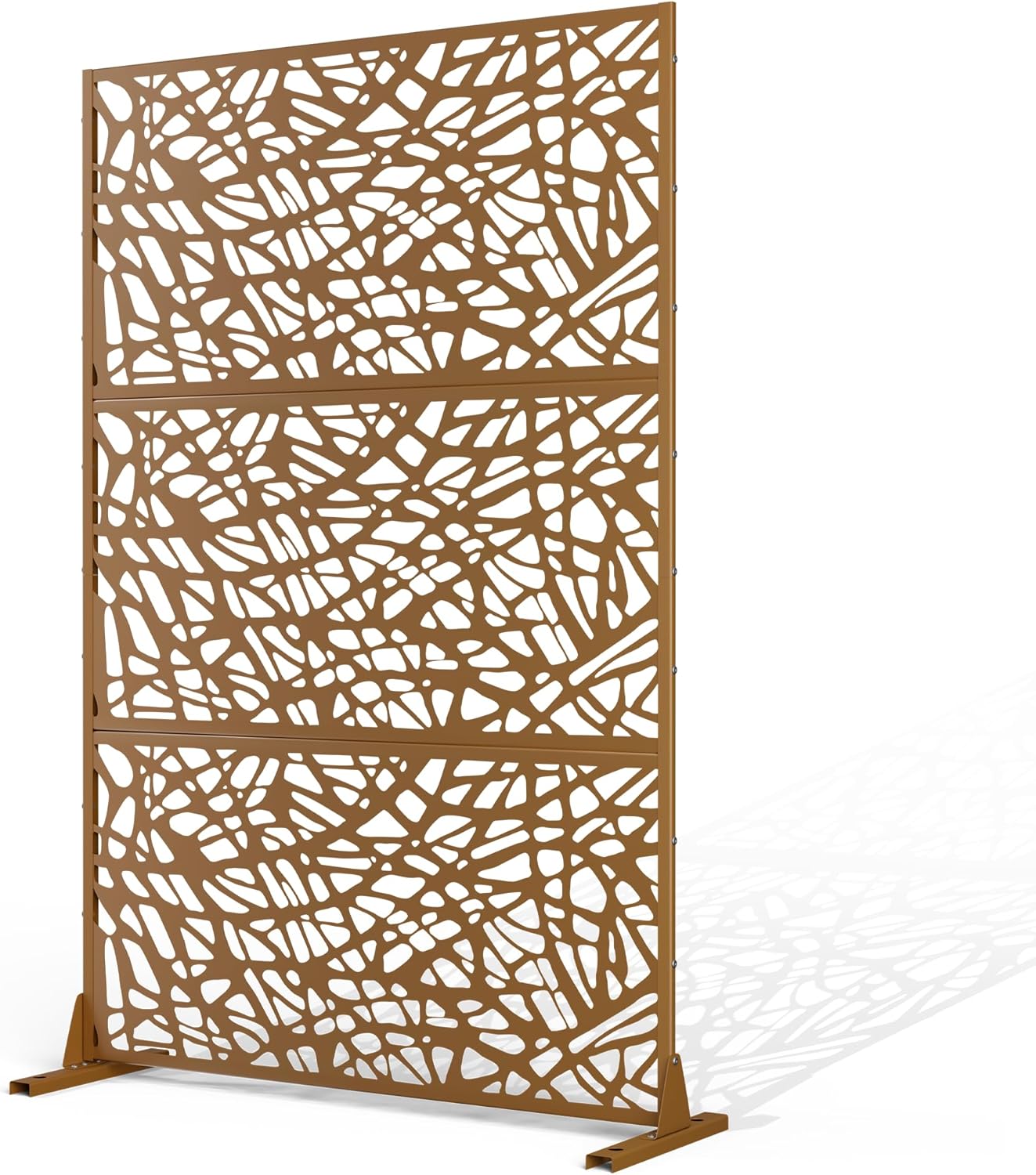 Metal Privacy Screen Outdoor Privacy Screen, Freestanding Fence Panel for Outside, 72''H×47''W, Decorative Screen Panel for Backyard/Patio/Deck