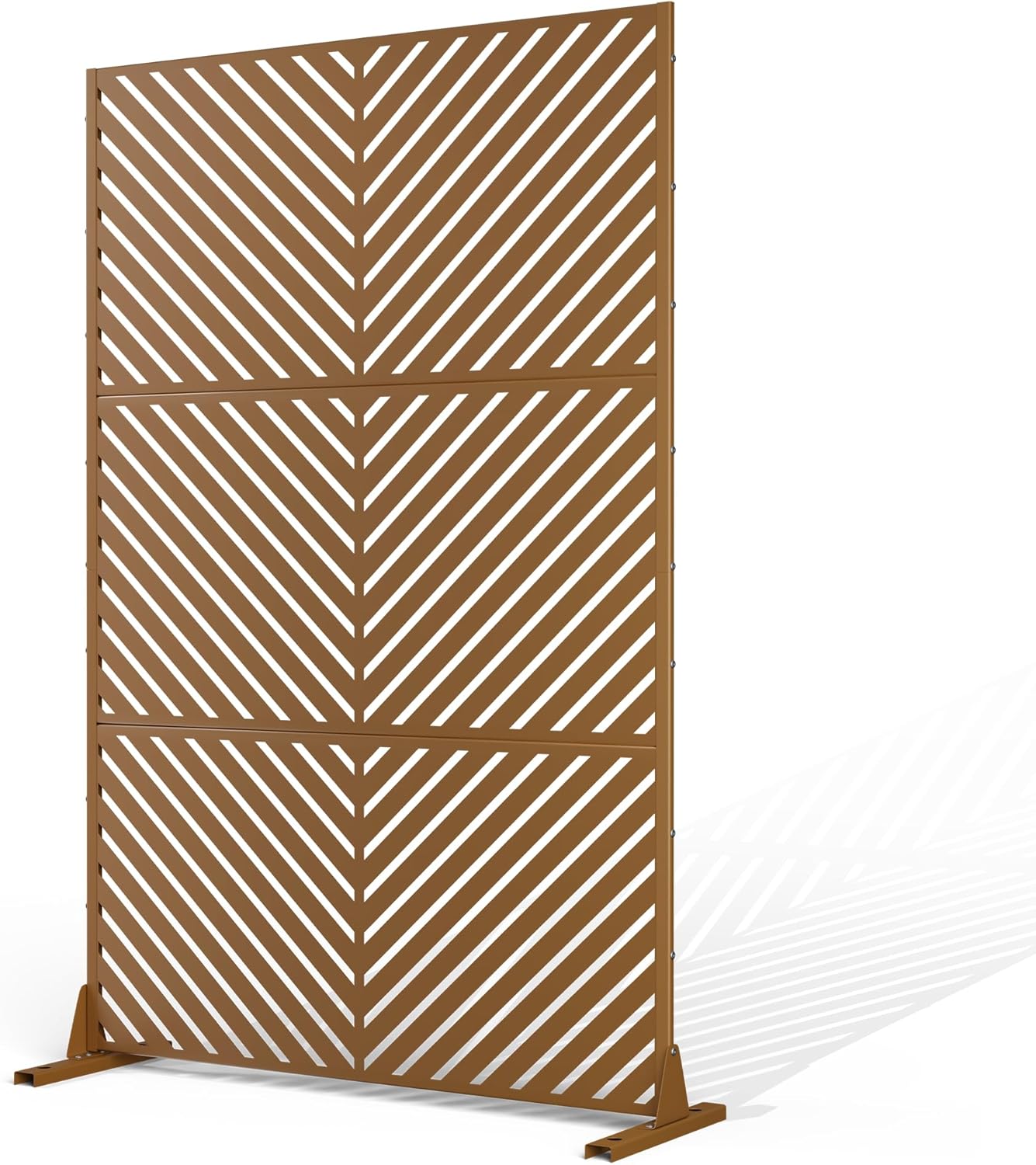 Metal Privacy Screen Outdoor Privacy Screen, Freestanding Fence Panel for Outside, 72''H×47''W, Decorative Screen Panel for Backyard/Patio/Deck