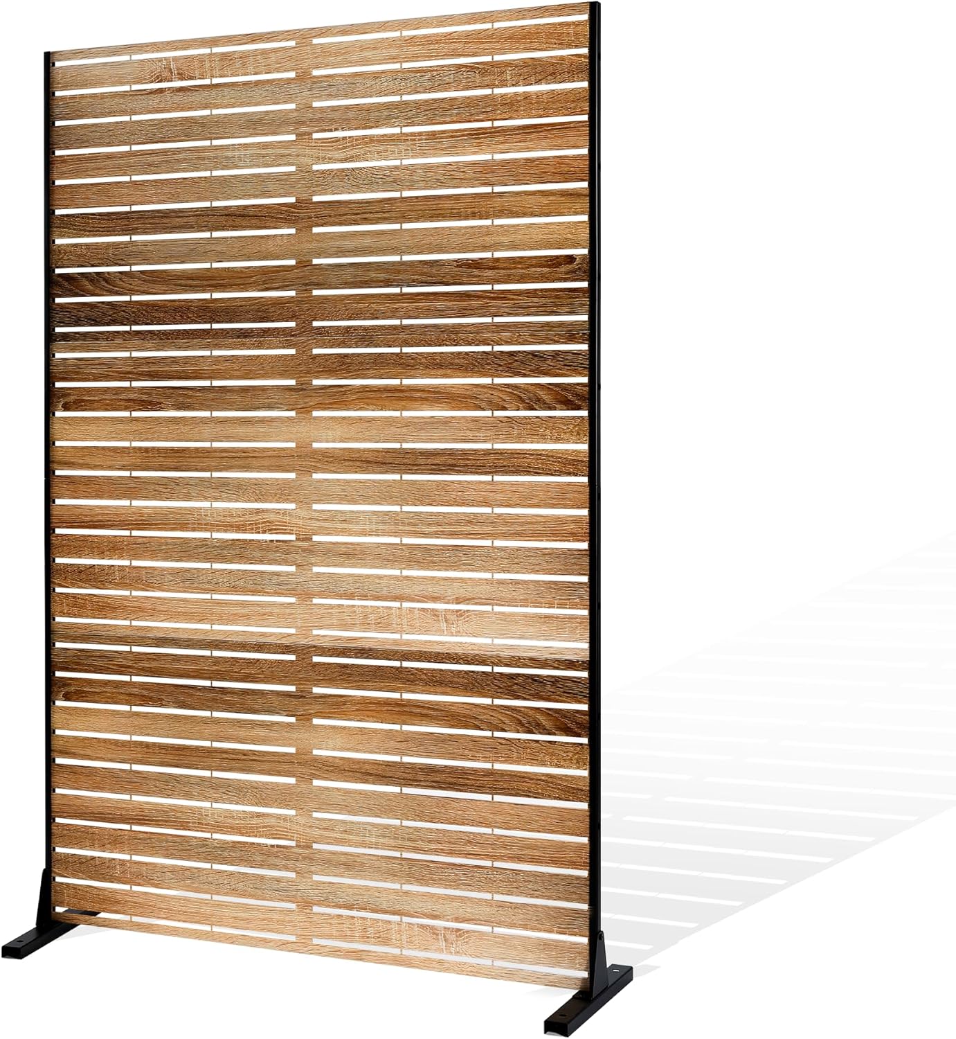 Metal Privacy Screen Outdoor Privacy Screen, Freestanding Fence Panel for Outside, 72''H×47''W, Decorative Screen Panel for Backyard/Patio/Deck
