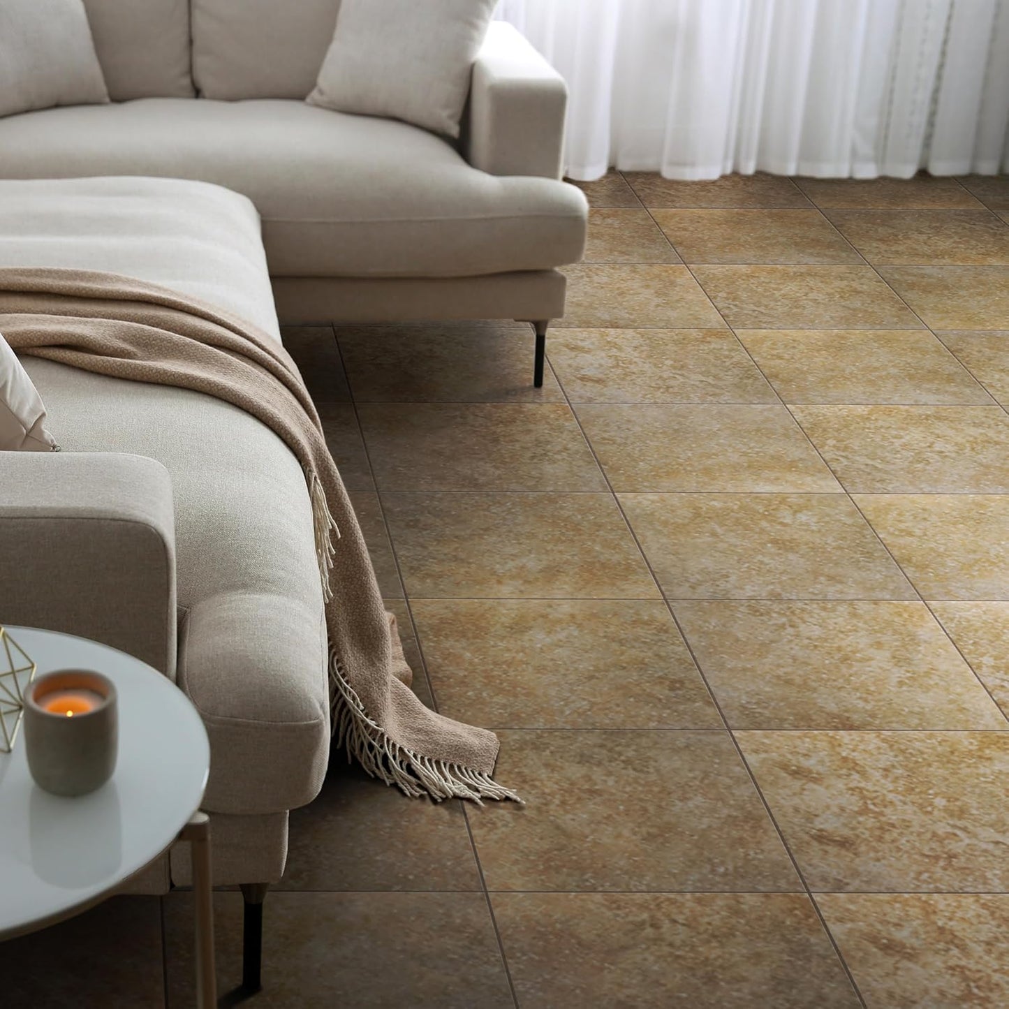 Roma Porcelain Floor and Wall Tile (Beige, Case)