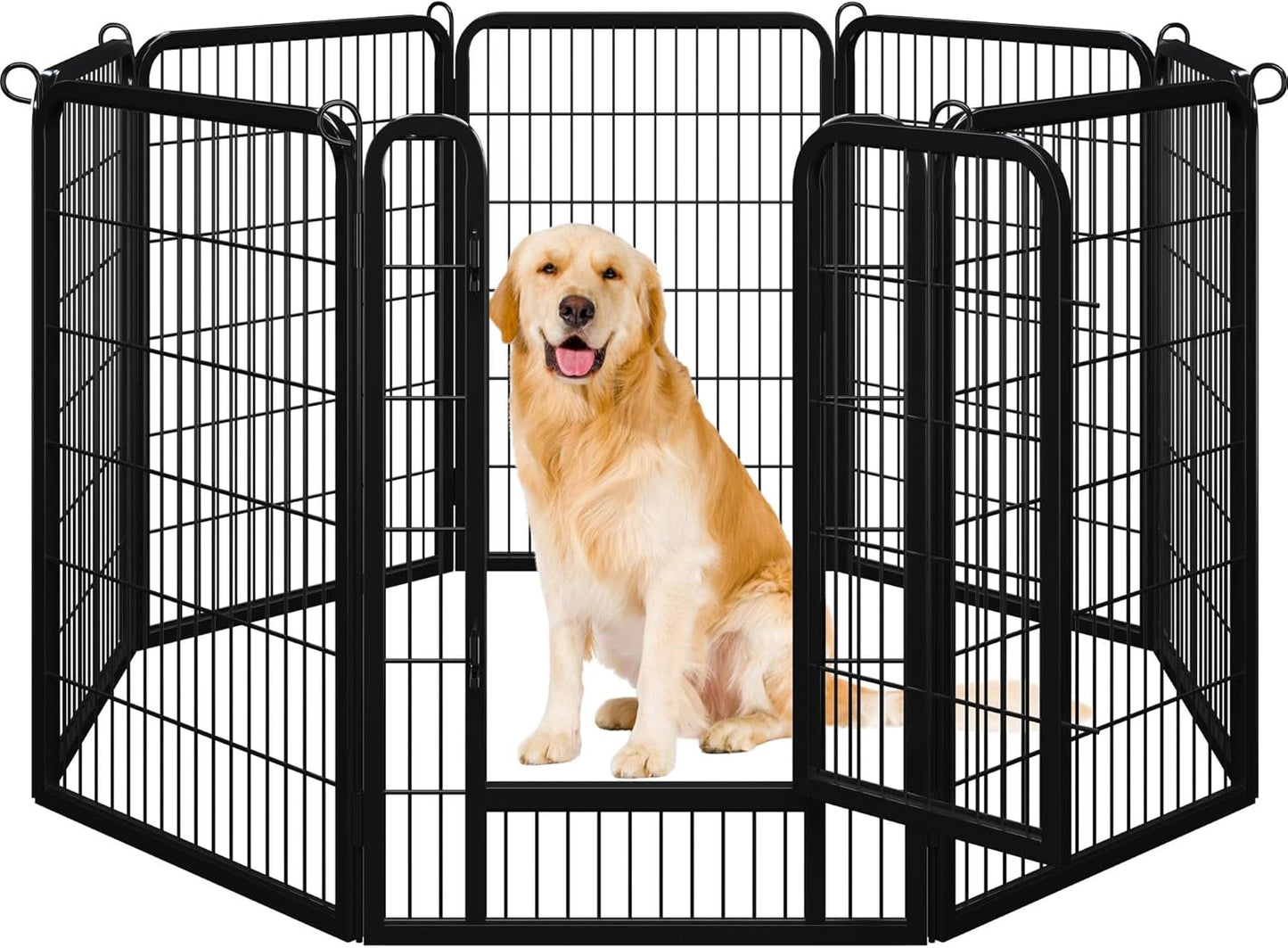 Yaheetech Dog Playpen Outdoor, 24 inch 16 Panels Dog Pen Indoor Heavy Duty Puppy Exercise Pen Metal Pet Fence for RV Camping/Yard/Garden