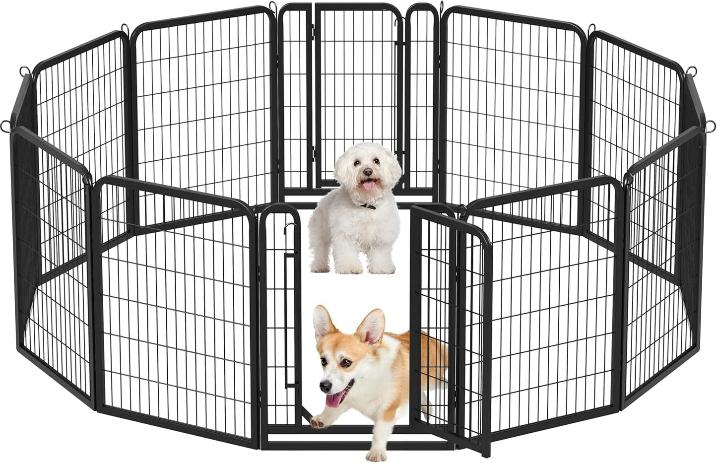 Yaheetech Dog Playpen Outdoor, 24 inch 16 Panels Dog Pen Indoor Heavy Duty Puppy Exercise Pen Metal Pet Fence for RV Camping/Yard/Garden