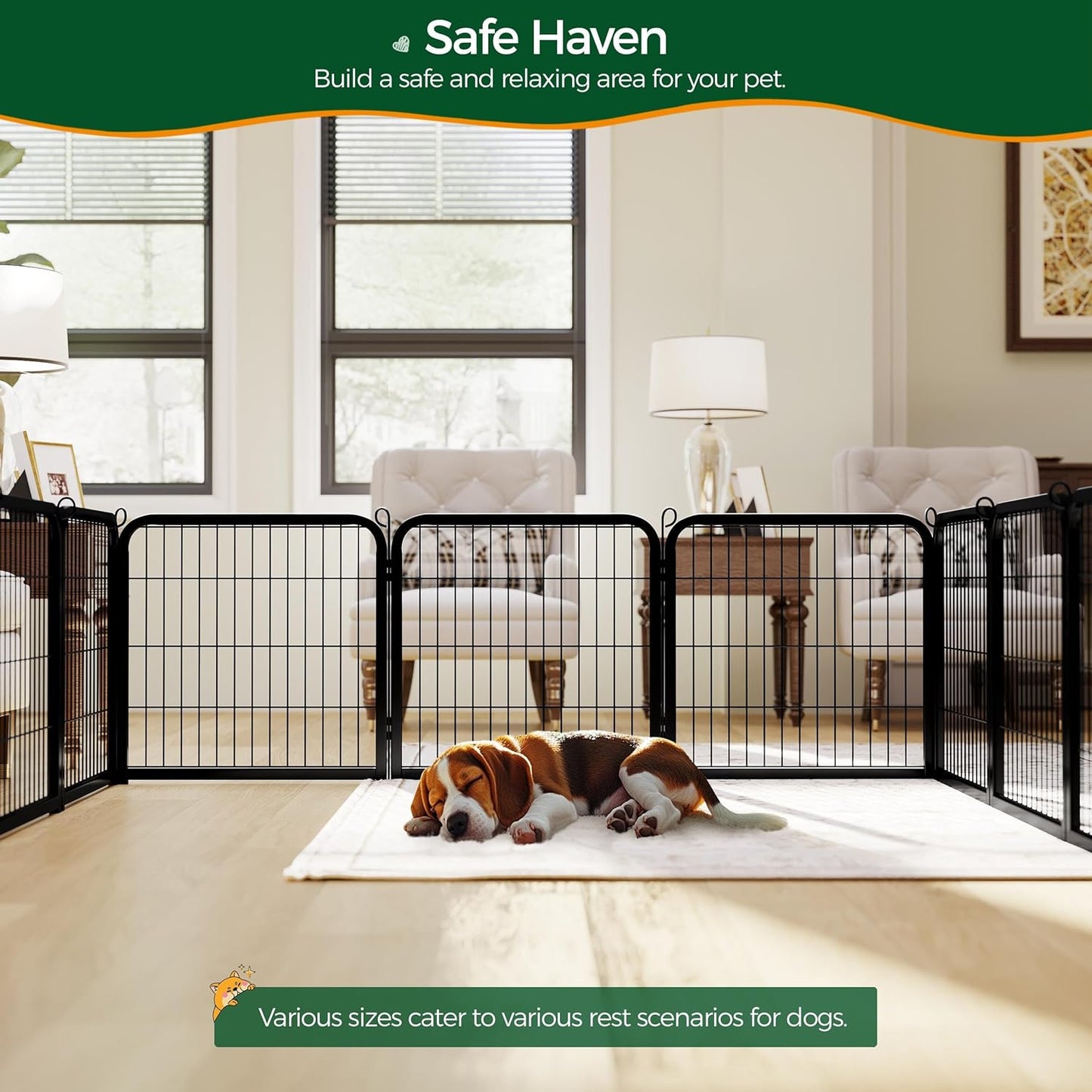 Yaheetech Dog Playpen Outdoor, 24 inch 16 Panels Dog Pen Indoor Heavy Duty Puppy Exercise Pen Metal Pet Fence for RV Camping/Yard/Garden