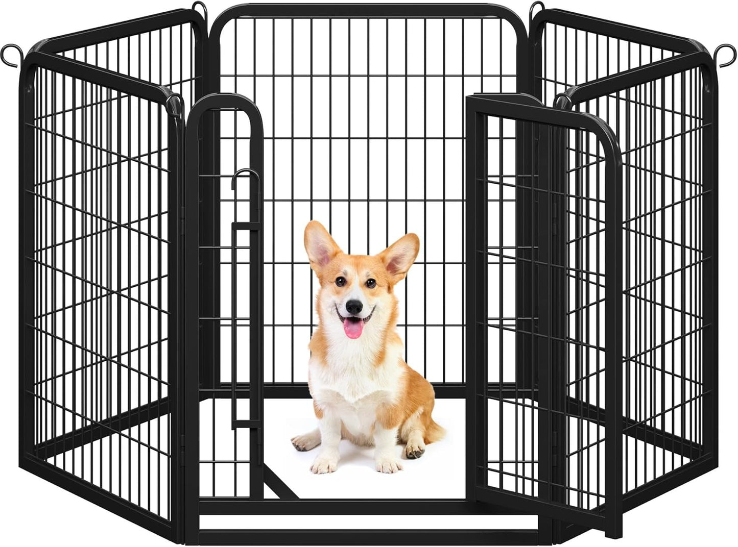 Yaheetech Dog Playpen Outdoor, 24 inch 16 Panels Dog Pen Indoor Heavy Duty Puppy Exercise Pen Metal Pet Fence for RV Camping/Yard/Garden