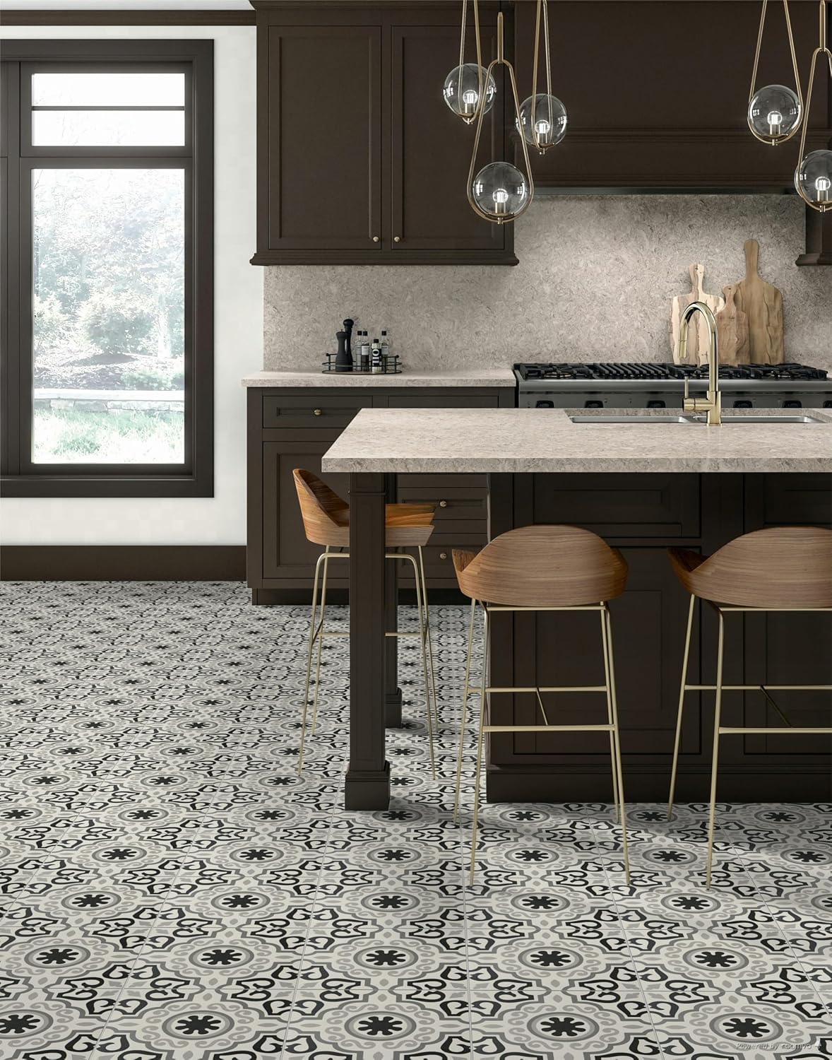 12x12 Marseille Encaustic Pattern Ceramic Tile Floor Wall (8)