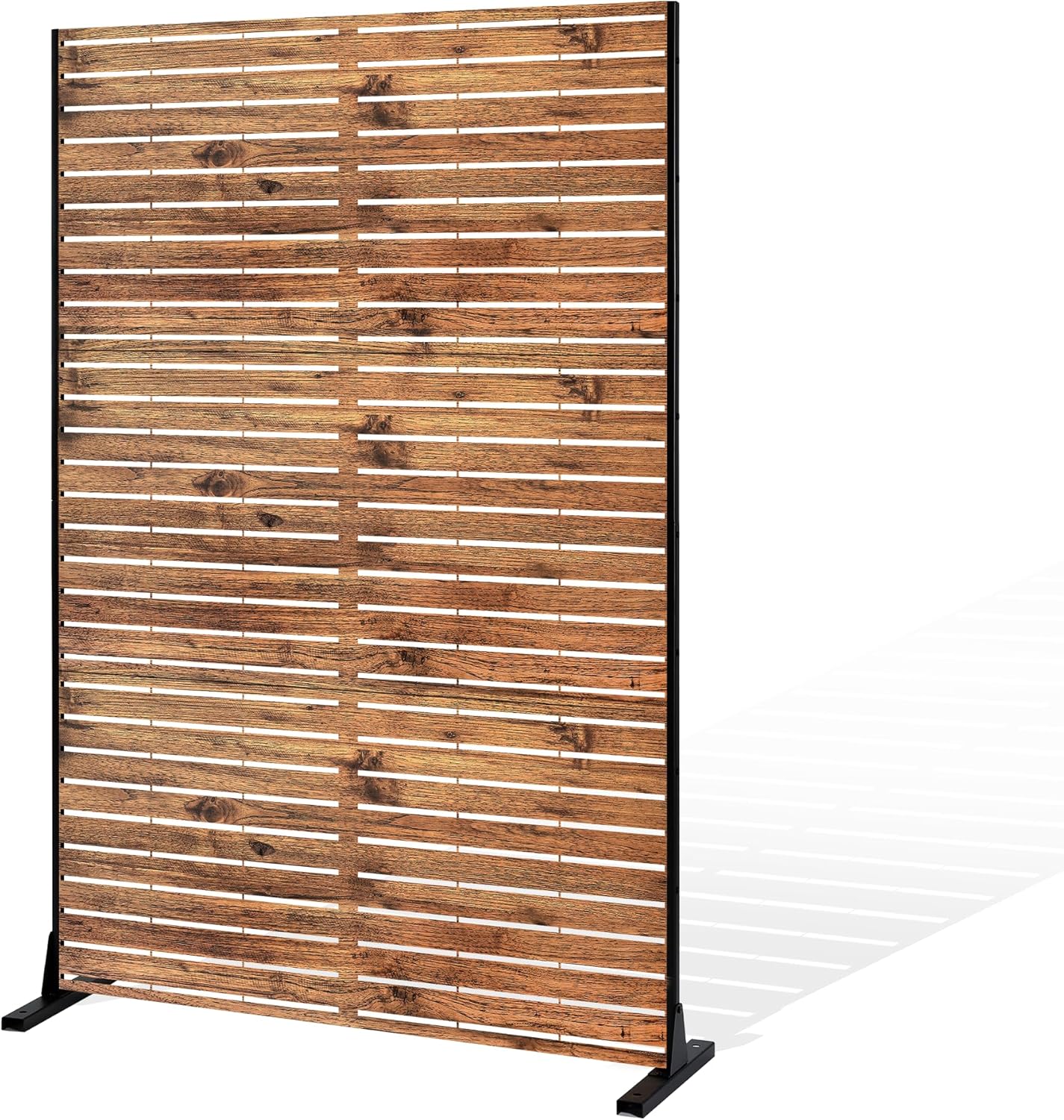 Metal Privacy Screen Outdoor Privacy Screen, Freestanding Fence Panel for Outside, 72''H×47''W, Decorative Screen Panel for Backyard/Patio/Deck