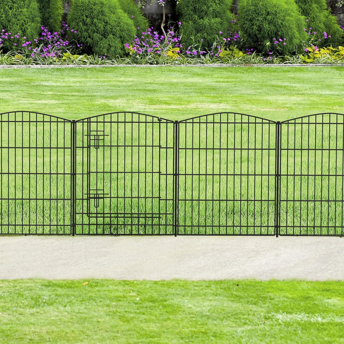 INJOPEXI Decorative Garden Fence 12 Panels 26ft (L)×36in (H) Garden Fences with 11 Panels + 1 Gate, No Dig Animal Barrier Rabbit Fencing Rustproof Metal Wire Temporary Dog Fence for Patio Outdoor Yard
